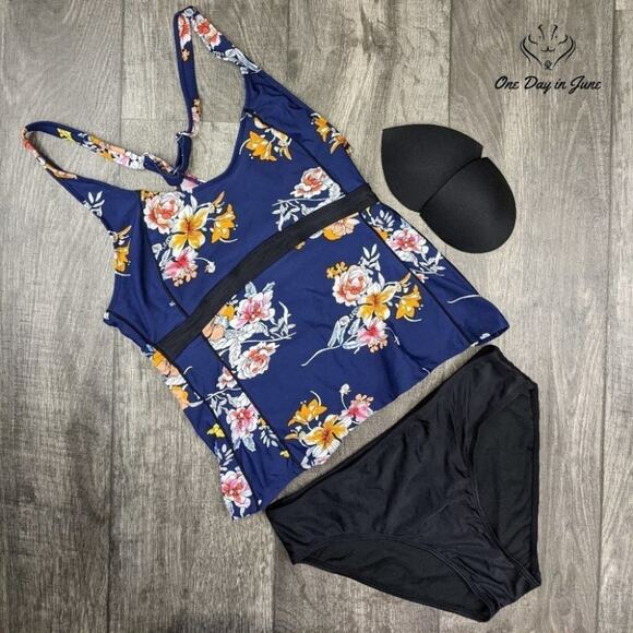 Amzbrly Floral Tankini Size M - Picture 1 of 2